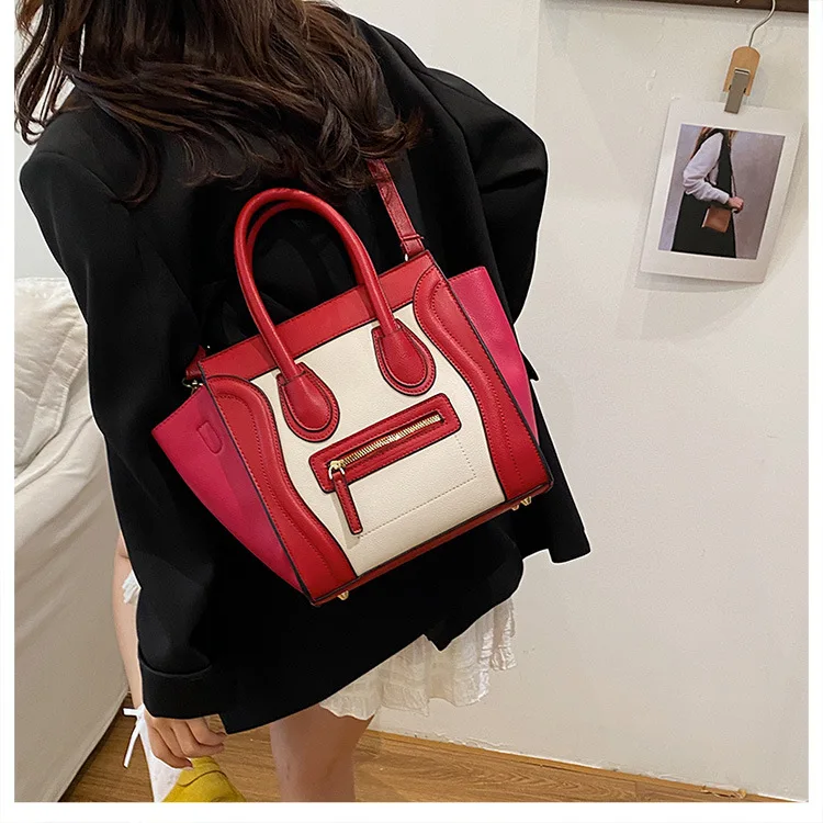 

2025 Happy Face Wing Bag - Trendy Convertible Shoulder Tote, Spacious Y2K Leather Purse for Spring & Daily Use