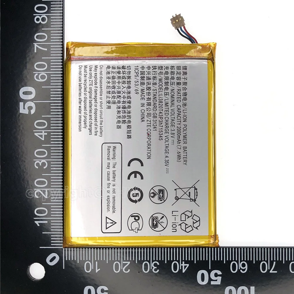 LI3820T43P3h715345 Original Battery For ZTE Grand S Flex MF910 MF910S MF910L MF920 S MEGAFON MR150-2 MR150-5 MTC 835F Batteria