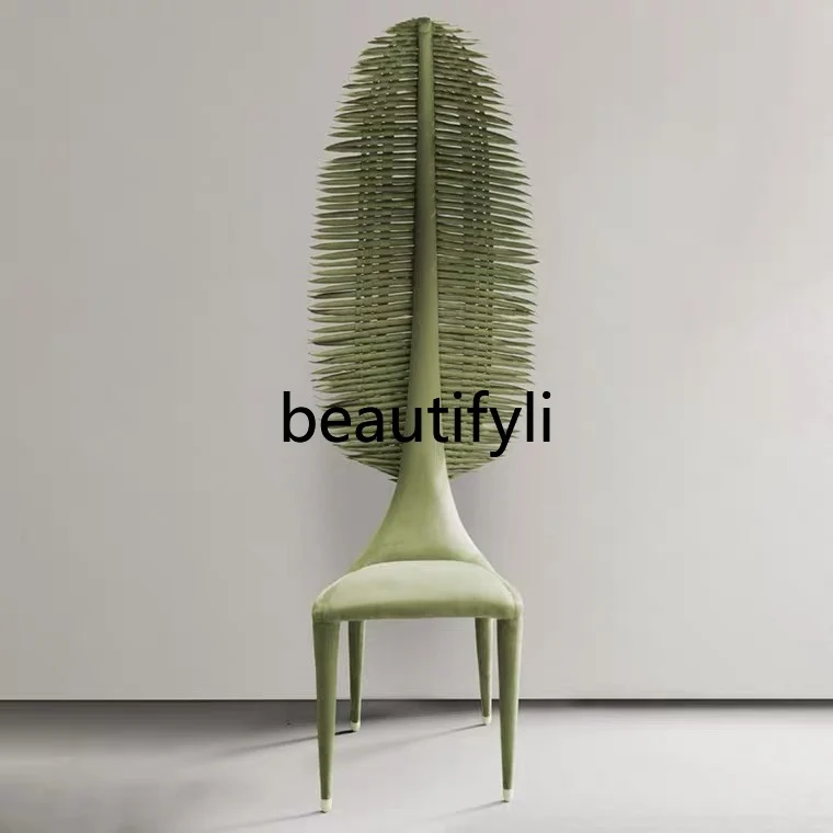 Banana fan hand-woven fabric plantain feather modeling dining chair special-shaped personalized chair