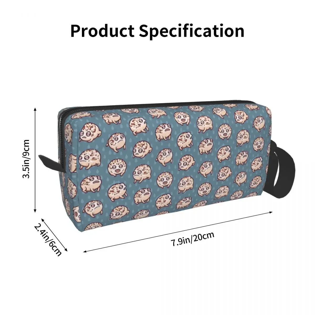 Desert Rain Frog Makeup Bag Cosmetic Organizer Storage Dopp Kit Toiletry Cosmetic Bag for Women Beauty Travel Pencil Case