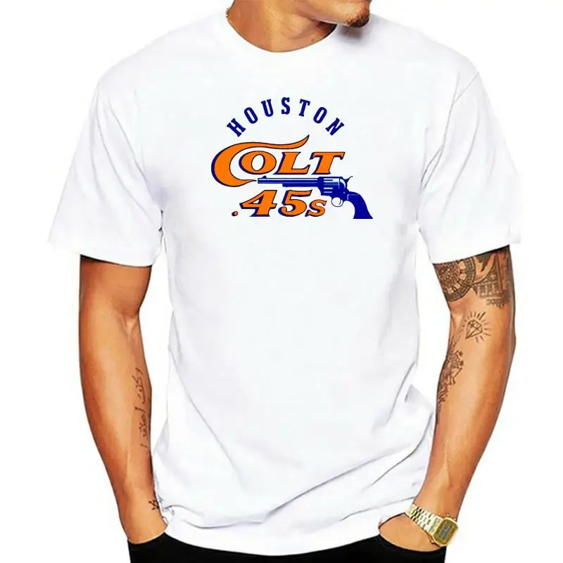 Houston Colt 45s Retro Baseball T Shirt - Grey Cheap wholesale tees  mens tee shirts Fashion Style Men Tee NEW ARRIVAL tees