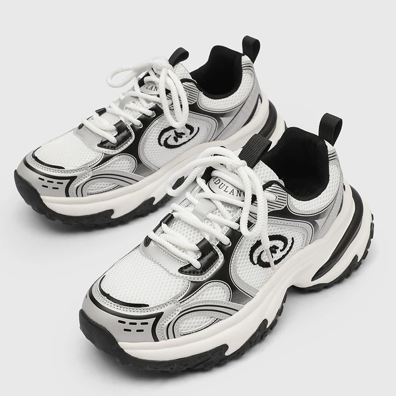 

Men's Shoes 2025 New Summer Mesh Breathable Thick-Soled Height-Increasing Versatile Couple Casual Sports Dad Shoes