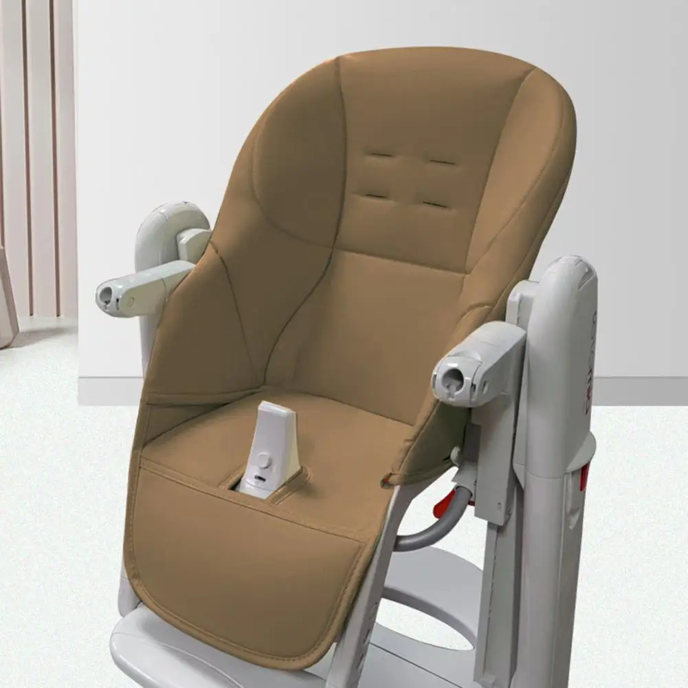 Stain-resistant Dining Chair Cover Baby Highchair Cushion Pad Faux Leather High Chair Cover Replacement Toddler for Restaurant