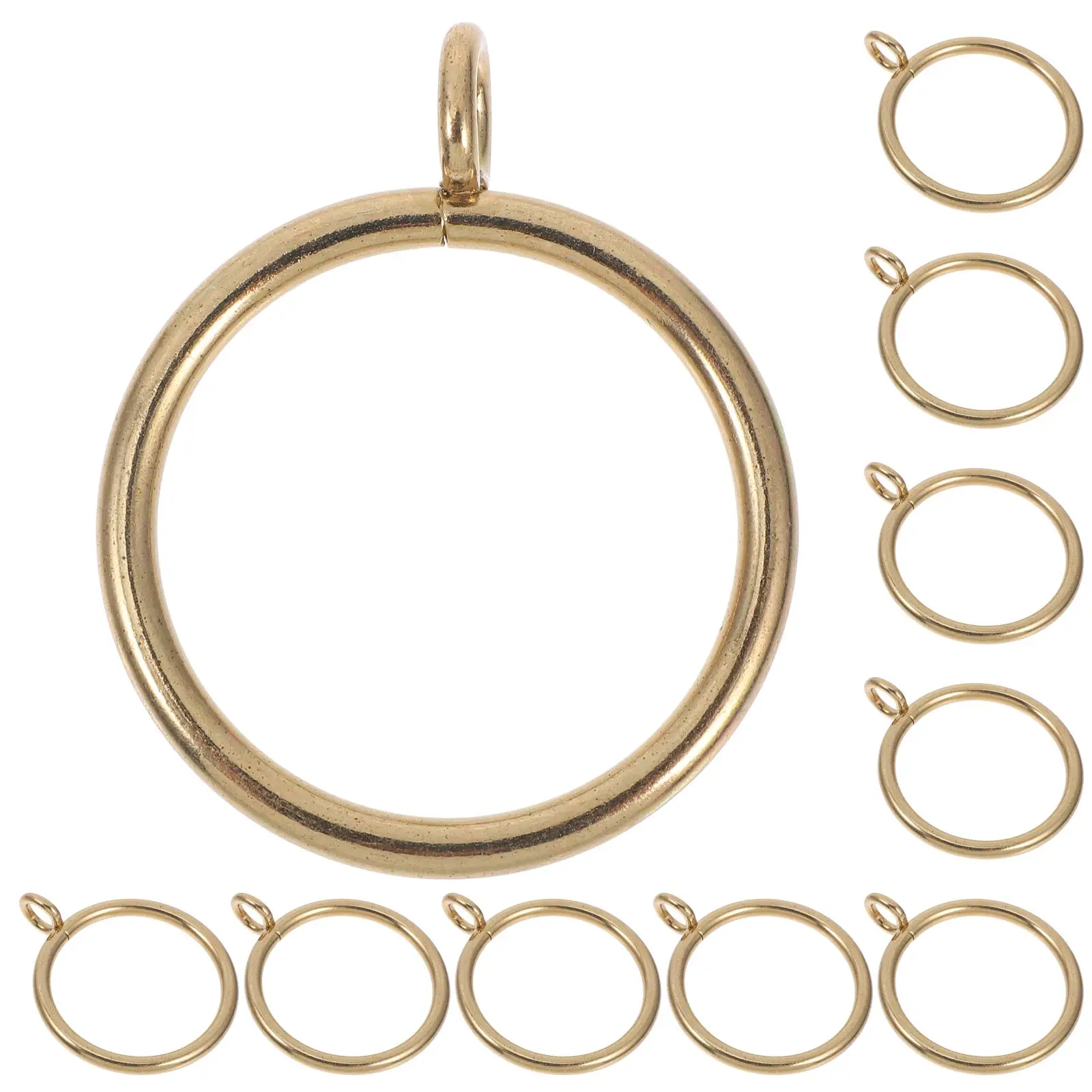 20Pcs Window Curtain Rings and Metal Curtain Holdbacks Curtain Hanging Rings and Drapery Slide Brass Rod Holdback Accessories