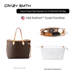 CRAZYSMITH Inner Bags For LV Neverfull Dupont Paper Insert Bag Organizer Makeup Portable Cosmetic Storage Tote Bag Accessories