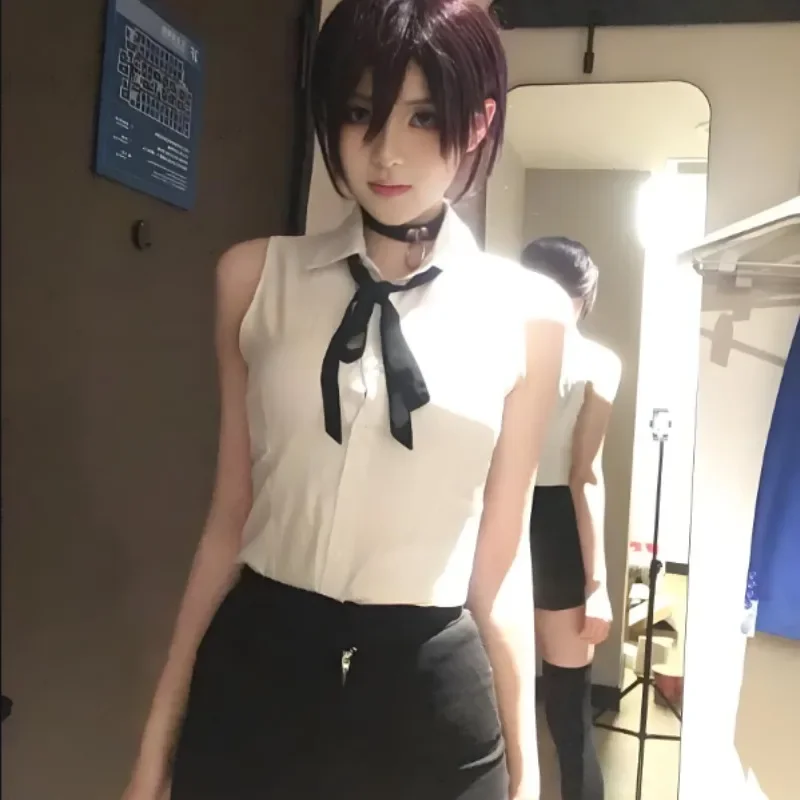 Anime Chainsaw Man Reze Costume Cosplay Set completo Camicia Cravatta Girocollo Accessori Accessori Donna Uniforme Vacanza Carnevale Festa Vestire