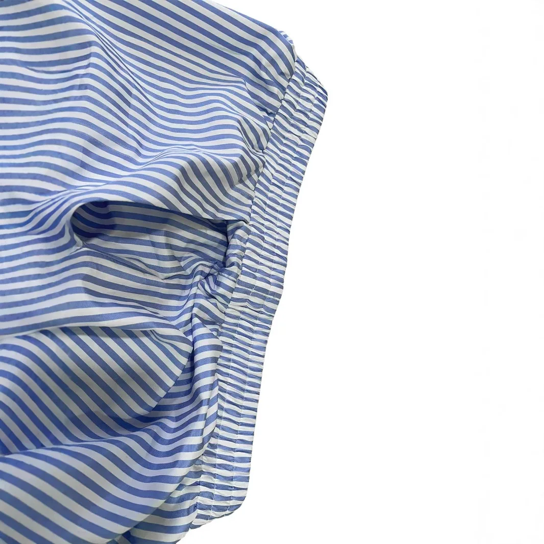 Faionable Ele Women's Striped Two-Piece Set Spring 2025 Casual Sle Long Pants Four Seasons Suitable for Adults