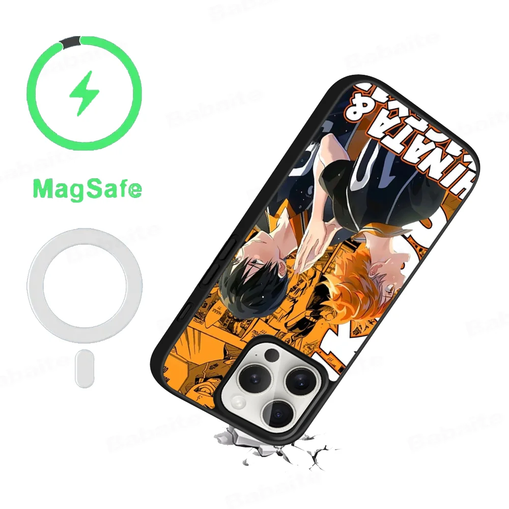 Anime Haikyuu Cute Shoyo Hinata Phone Case Magnetic Case For IPhone 16 14 13 12 11 15 Pro Max Plus For Magsafe Wireless Charge