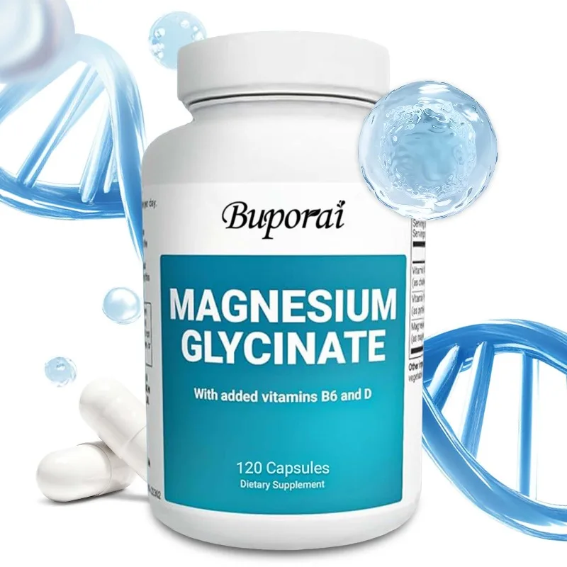 Magnesium Glycinate 400mg - Supports Brain and Nervous System Health, Improves Memory and Cognition, Muscles Recovery, Non-GMO