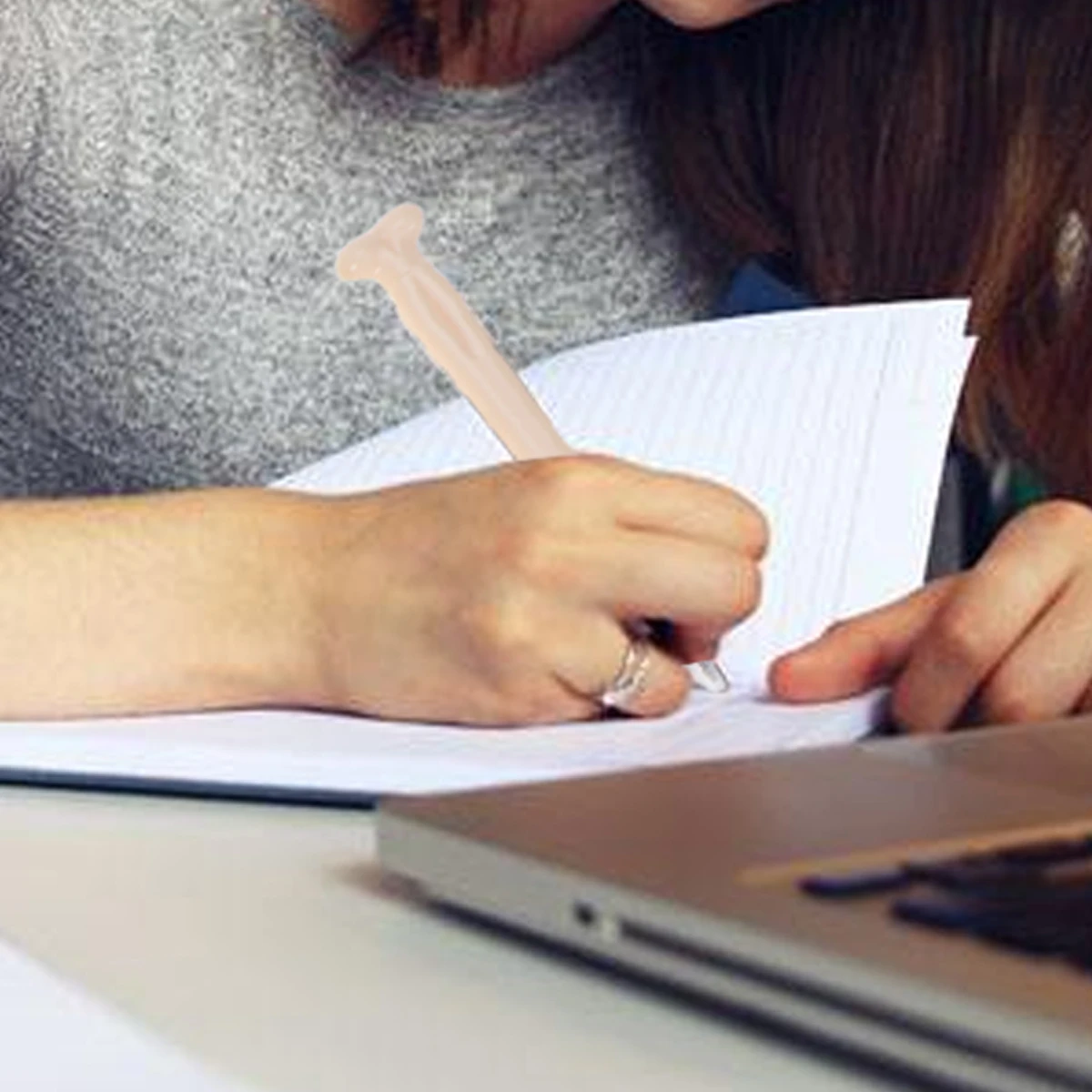 

10 шт. канцелярские принадлежности, костяные ручки, 147 мм, синие чернила, не объемные, удобные для письма, шариковые ручки для работников здравоохранения