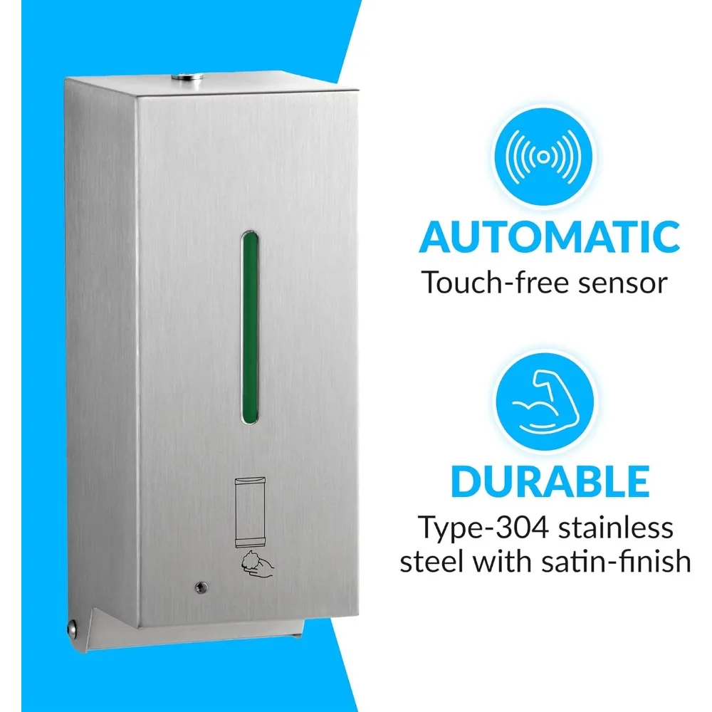 موزع صابون رغوي أوتوماتيكي مثبت على الحائط من الفولاذ المقاوم للصدأ 2013، لمسة نهائية من الساتان، 27-FL أونصة. 4-1/4 بوصة عرض، 10-17/32 بوصة ارتفاع، 4-7/32 بوصة د
