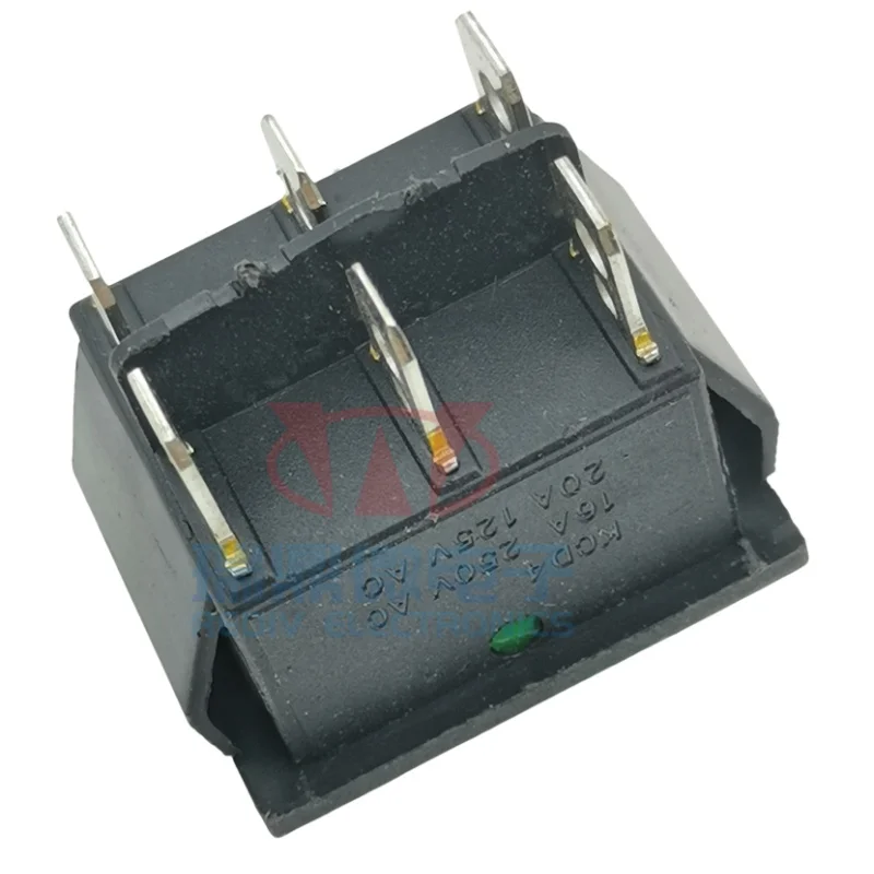 5Pcs KCD4 18*25 MM Latching Rocker Switch Power Switch 6 Pin Boat-shaped switches Red light, green light, black