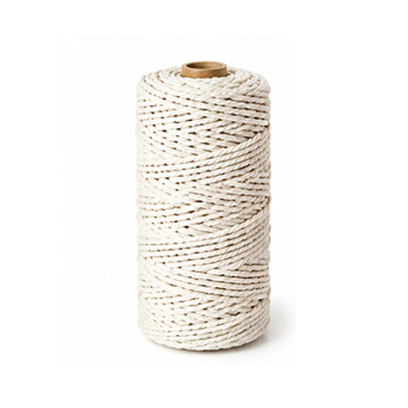 1 rouleau de corde en coton tissée à la main de 3 mm, cordon coloré, adapté à la décoration de cadea