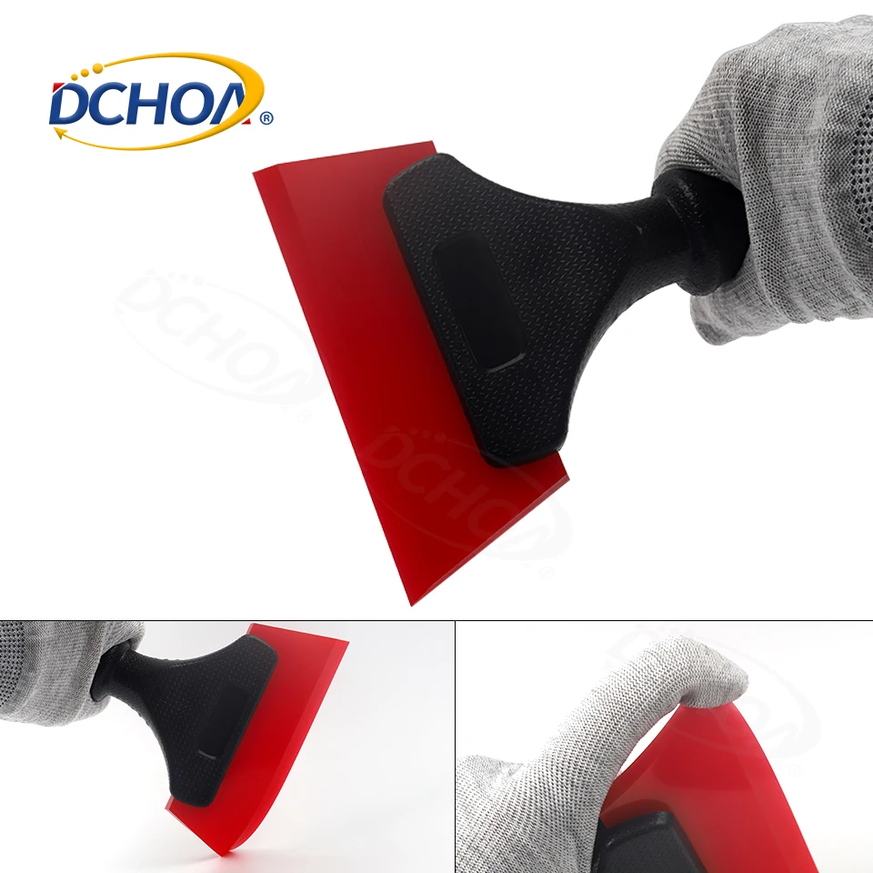 DCHOA Car Window Squeegee with Plastic Handle Rubber Blade Glass Cleaner for Automotive Window Tint Film Water Removal