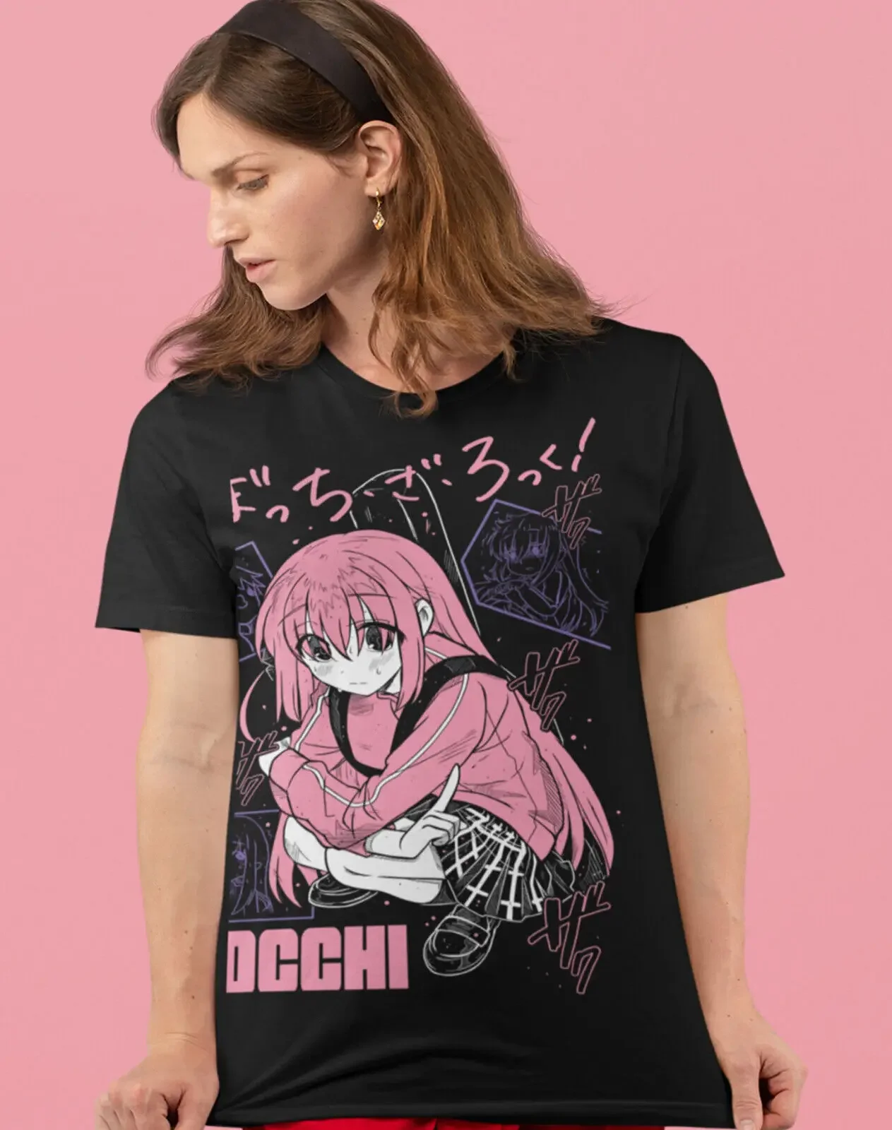 Hitori Gotou T-shirt Bocchi the Rock T-shirt Anime Girl Yamada Nijika Ijichi