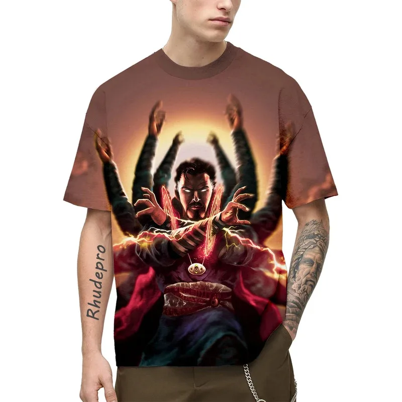 Miniso الرجل الحديدي تي شيرت الكرتون أنيمي المنتقمون ثلاثية الأبعاد طباعة الشارع الشهير الرجال النساء موضة المتضخم قميص أطفال بنين بنات تيز القمم