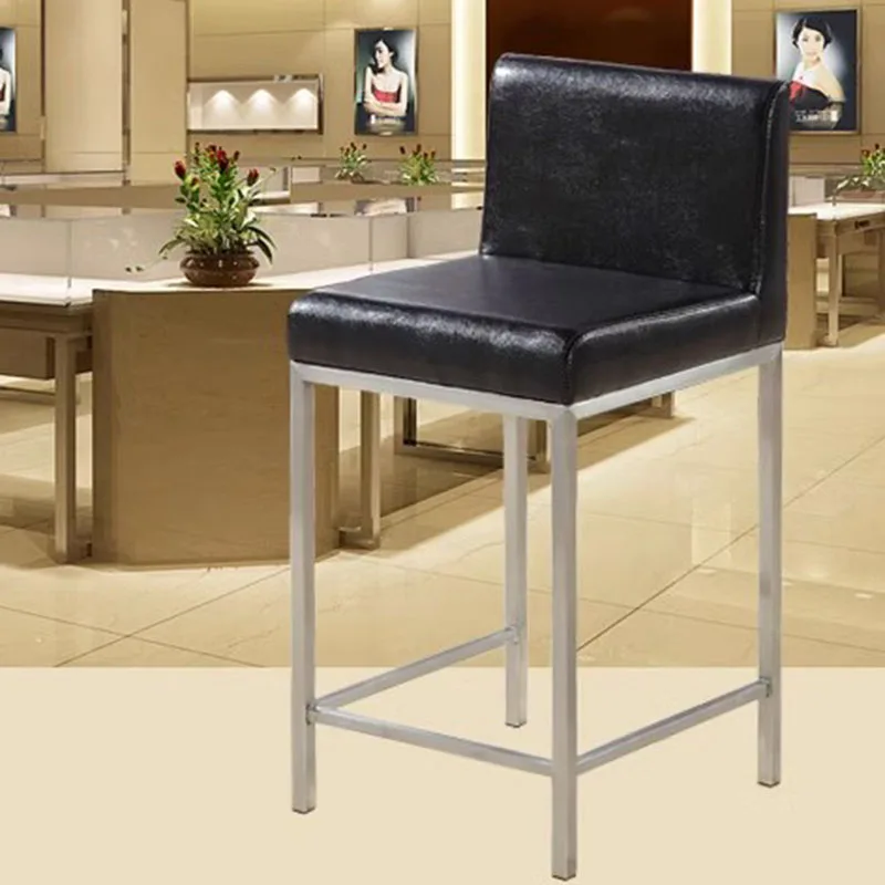 Silla de Bar con respaldo para desayuno, silla reclinable nórdica aterciopelada de cuero Industrial de lujo impermeable, Cabeceros Retro, muebles modernos