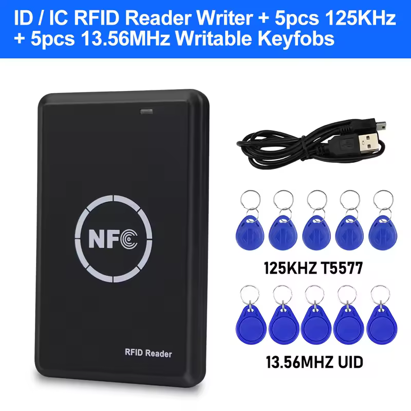 RFID Copier Duplicator 125KHz Key fob NFC Smart Card Reader Writer 13.56MHz Encrypted Programmer USB UID T5577 EM4305 Cards Tags - Image 7