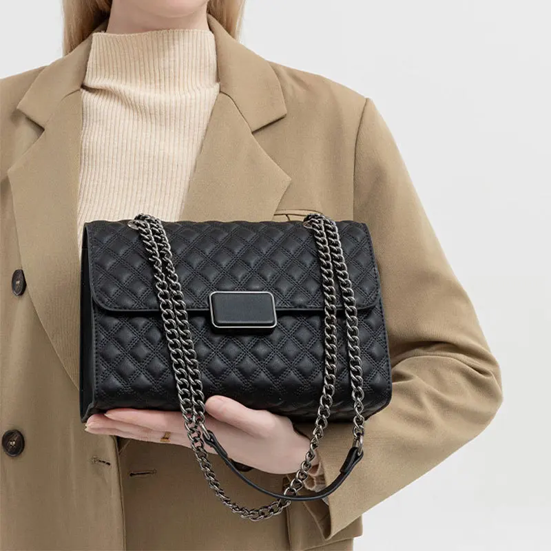 

High-Quality Women's Messenger Bag Genuine Leather Crossbody Shoulder Handbag Luxury Brand Tote Purse Elegant