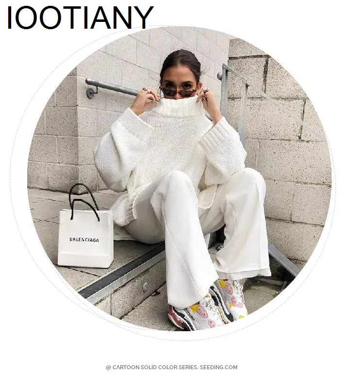 IOOTIANY dolcevita maglione lavorato a maglia vestito donna bianco lungo primavera 2023 primavera autunno inverno kaki abiti Sexy Streetwear Jumper