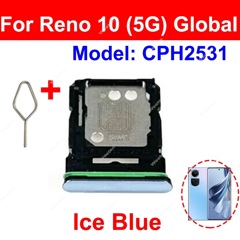 SIM Card Tray For OPPO Reno 10 10 Pro Plus 5G SIM Card Tray Slot Card Reader Holder Socket Parts