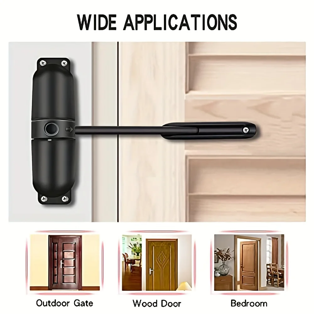 1pc Safety Spring Door Closers, Adjustable Closing Door Hinge, Automatic Stopper Fire Rated, To Convert Hinged Doors To Self