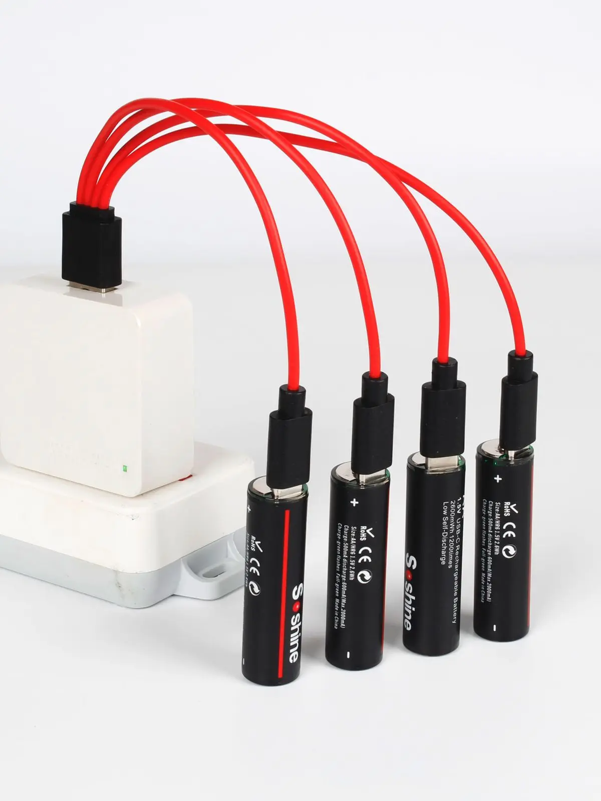 

Soshine 1/2/4pcs 1,5 V USB-C AA 2600mWh AAA 600mWh литий-ионная аккумуляторная батарея