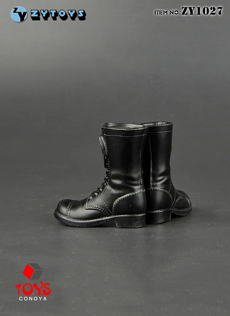 ZY1027 Buty bojowe M42 amerykańskiej armii w skali 1/6, wysokie, ażurowe, model pasujący do figurek żołnierzy męskich o wysokości 12 cali.