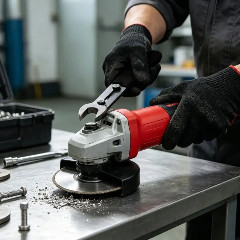 37ME Grinder Lock Nut Wrench Manual Steel Tool with Thick Grip Body Cylindrical MultiNotch Head for Lock Rings Removal