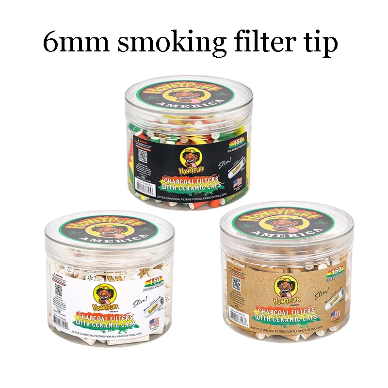 6mm Disposable Active Charcoal Filter Dry Burning Smoking Pipe Healthy Ceramic Material Universally Smoke Cigarette Filters