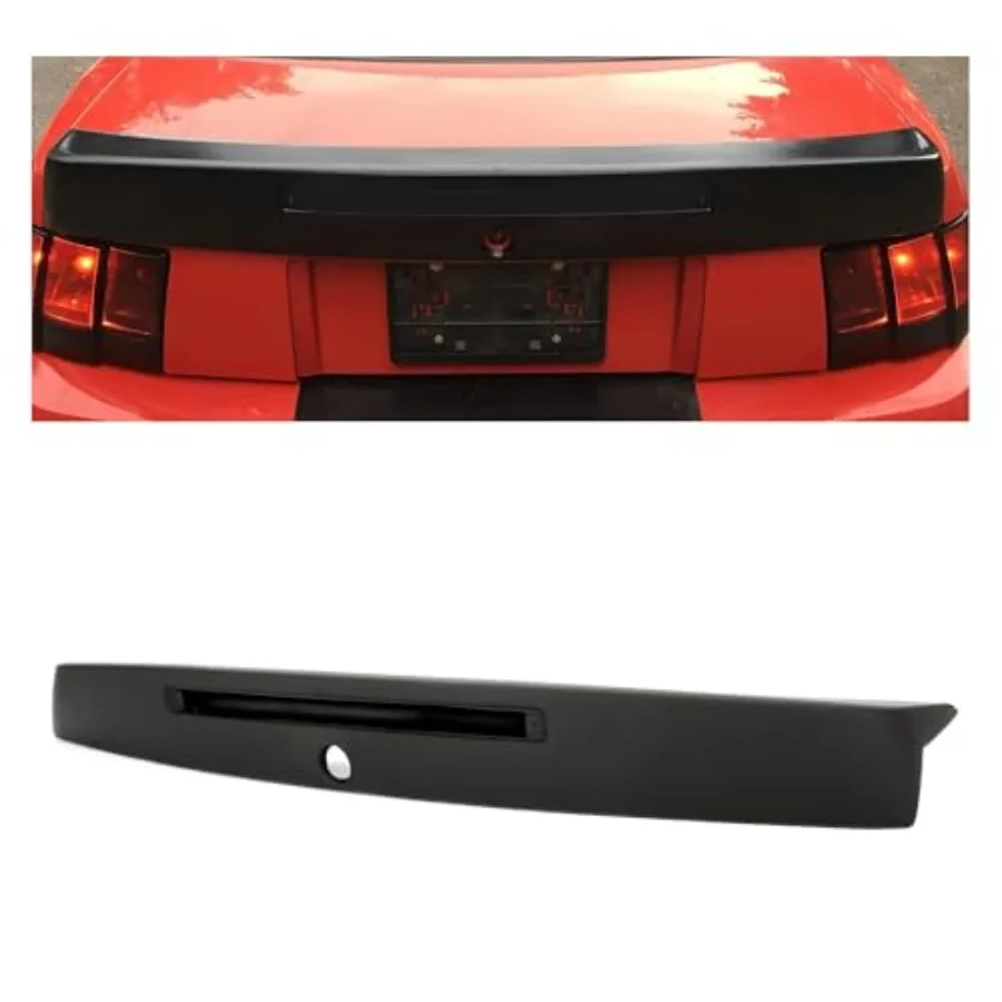 

Rear Trunk Spoiler Compatible with 1999-2004 Mustang CBR Style Trunk Spoiler Lip w/Brake Light Hole Cobra SVT Style Unpainted