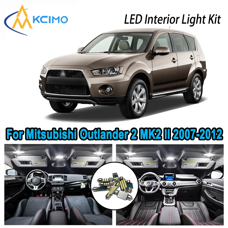 

For Mitsubishi Outlander 2 MK2 II 2007-2012 Premium Bright LED Interior Dome Map Trunk Light Kit Car Led Lamps Canbus No Error