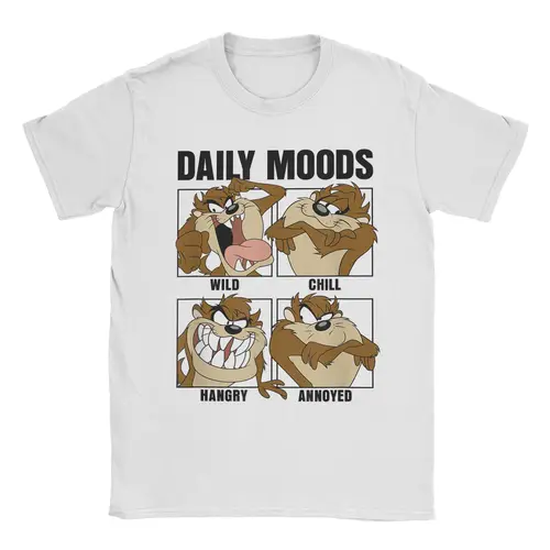 Camisetas para hombre Tazmanian Devil Daily Moods Paneles Tazed divertidas camisetas de algodón puro Camiseta de manga corta ropa de cuello redondo nueva llegada