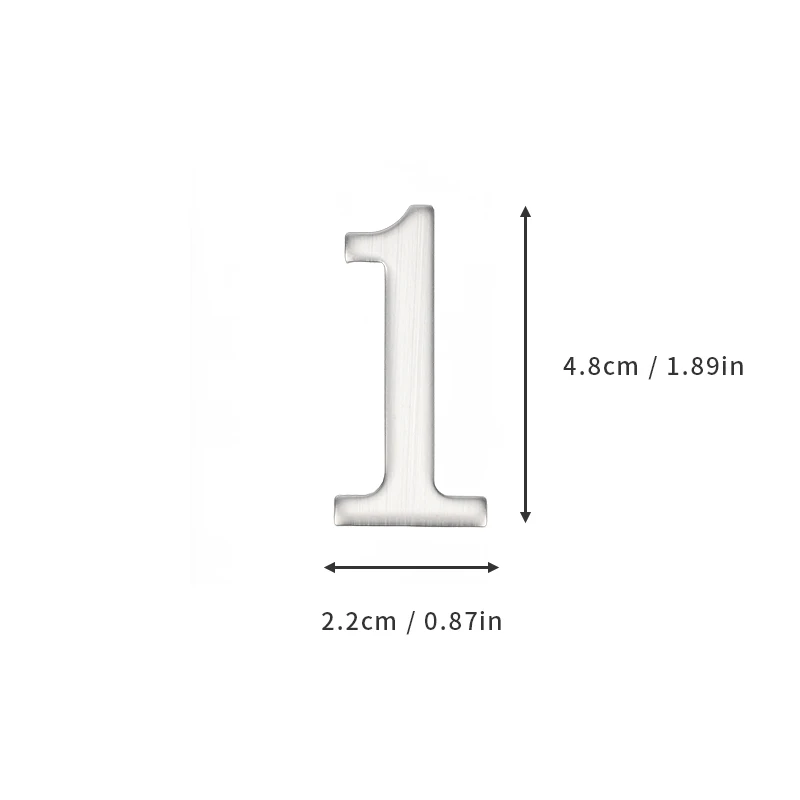 Türnummer aus Aluminiumlegierung mit selbstklebender Rückseite, 5 x 3 cm, silberne Hausnummer, Wohnungstürnummer für den Außenbereich, Hotel, Zuhause, Briefkasten – Detail 7