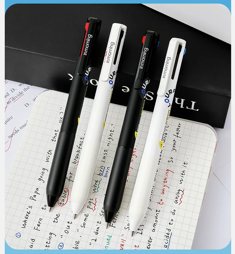 2er-Pack Spectrum 4-Farben-Klickstift - Mehrfarbiges Gelstift-Set, Glattes Schreiben für Büro & Studium, Kreatives Markierungs-Schreibwarenset – Detail 10