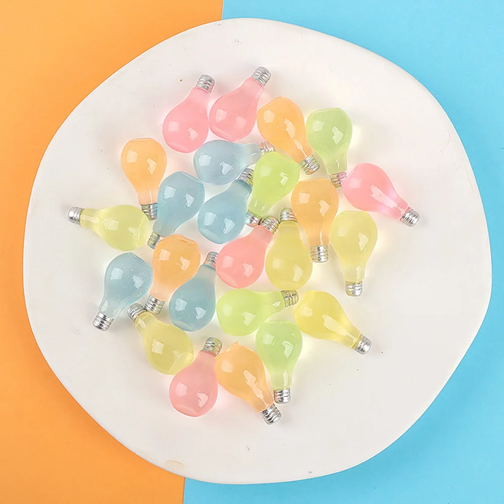 

10pcs Miniature Diy Resin Crafts For Tiny Miniature Resin Bulb House Accessories Fluorescent Mini Light Bulb Trinket