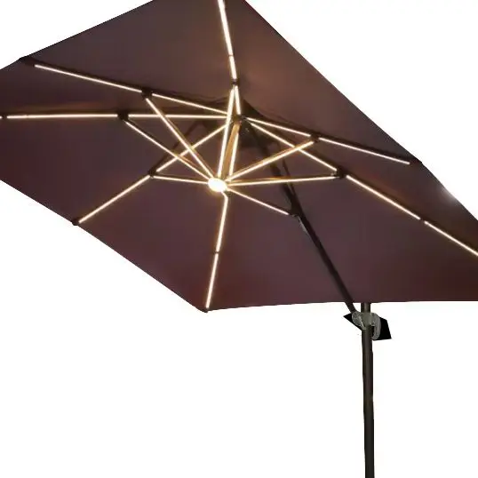 

3×3M Cantilever Roma Umbrella, Outdoor Hanging Patio Parasol, Waterproof Sun Shade for Garden & Restaurant