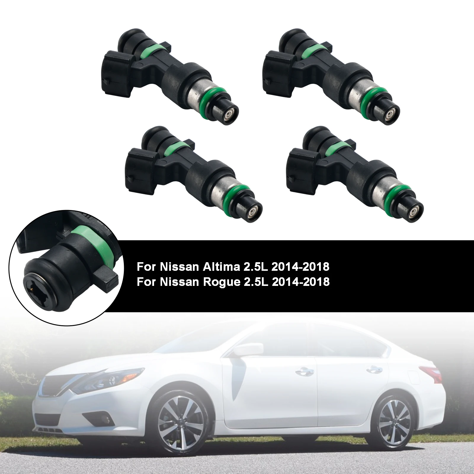 4PCS Fuel Injector 16600-9HP0A Fit for Nissan Altima 2015-2017 2.5L I4 FBY2855