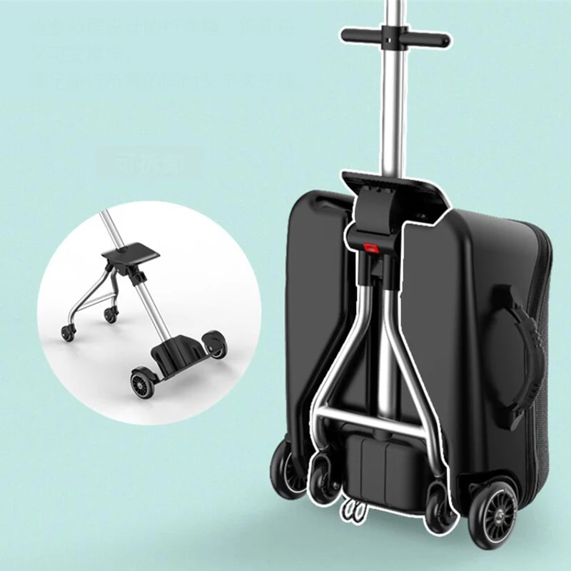 High Quality Travel Suitcase with Wheels for Children Can Sit and Ride Kids 20 Inch Luggage Travel Bags Baby Cabin Trolley Case