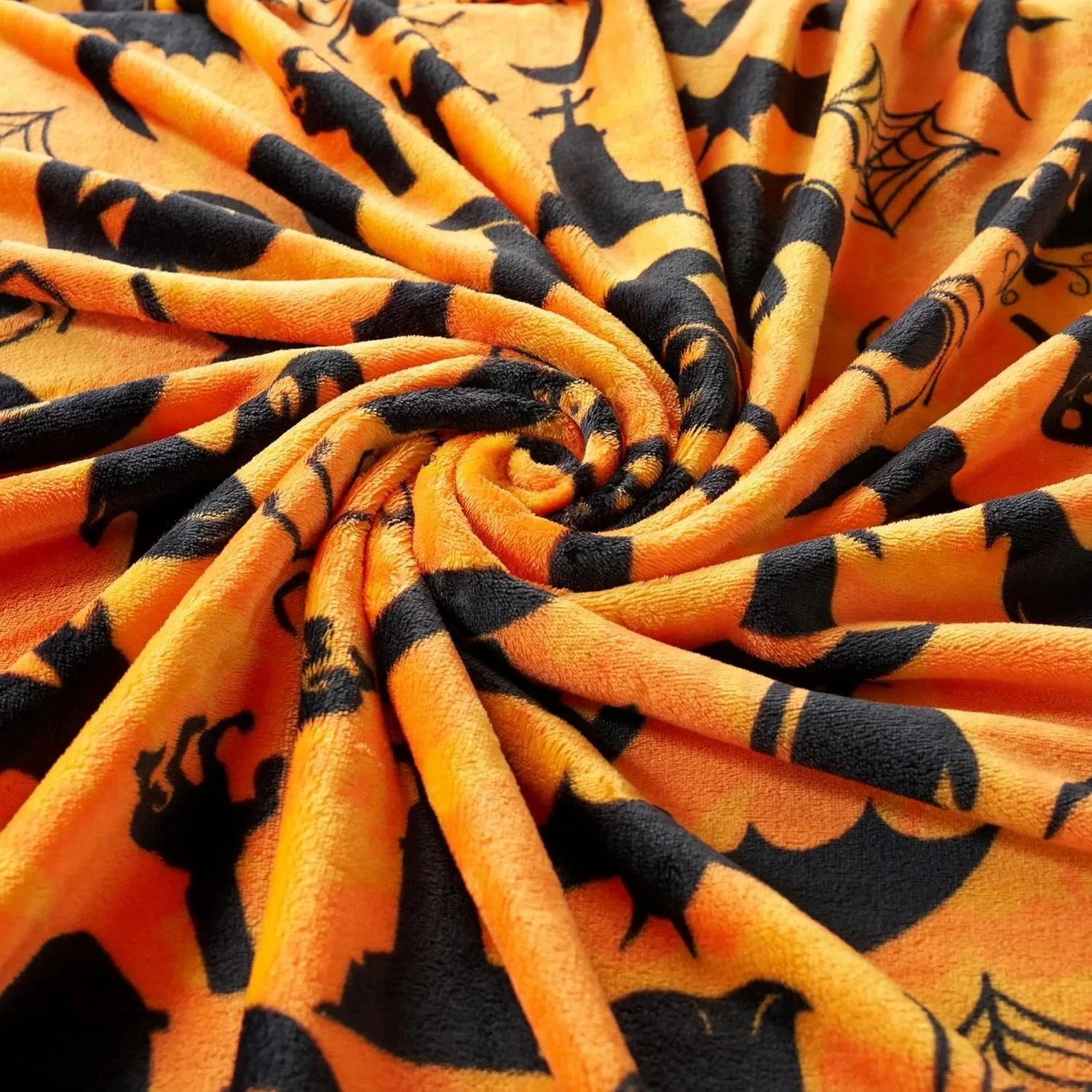 Halloween blanket, black bat ghost skeleton thin blanket, decoration, autumn and winter home camping gifts