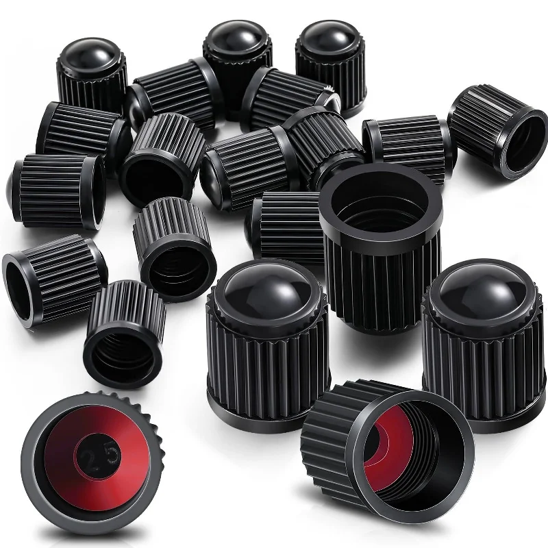 10pc Car Tire Valve Stem Caps Universal Plastic Tire Valve Caps With O Rubber Ring Car Tire Valve Plastic Black Tire Valve Cover