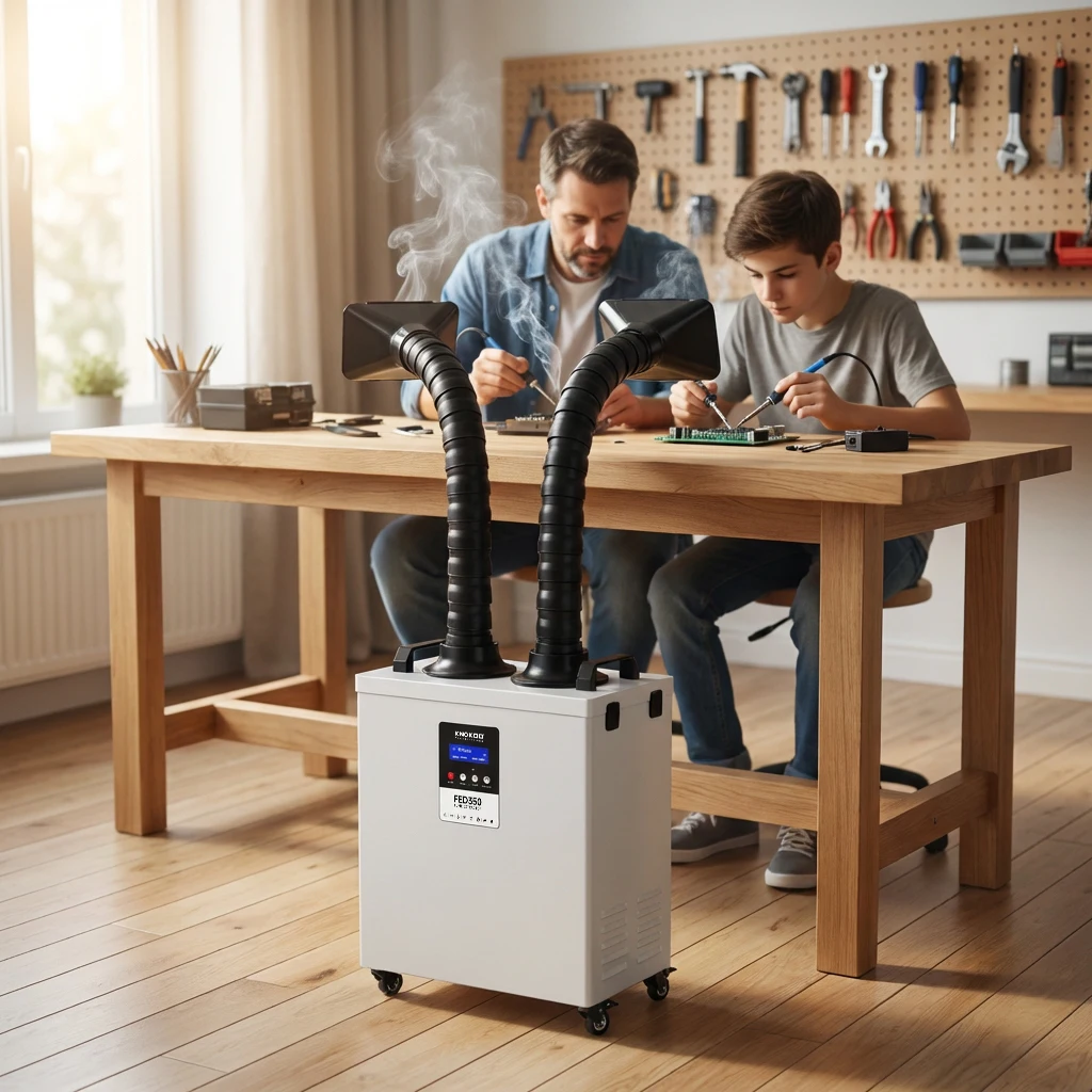 KNOKOO FED350 Industrial Dust Collector Soldering Fume Extractor for Soldering Station Laser Cutter Beauty Salon