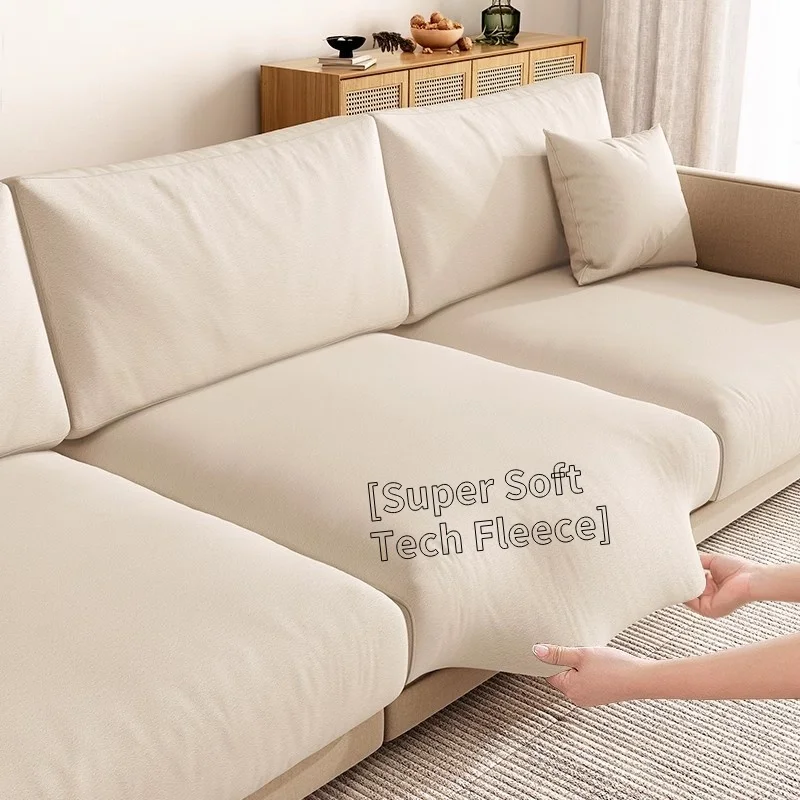 Simple Solid Color Sofa Cover Super Soft Tech Fleece Sofa Mattress Corner Couch Seat Slipcover Non-slip Universal Settee Covers