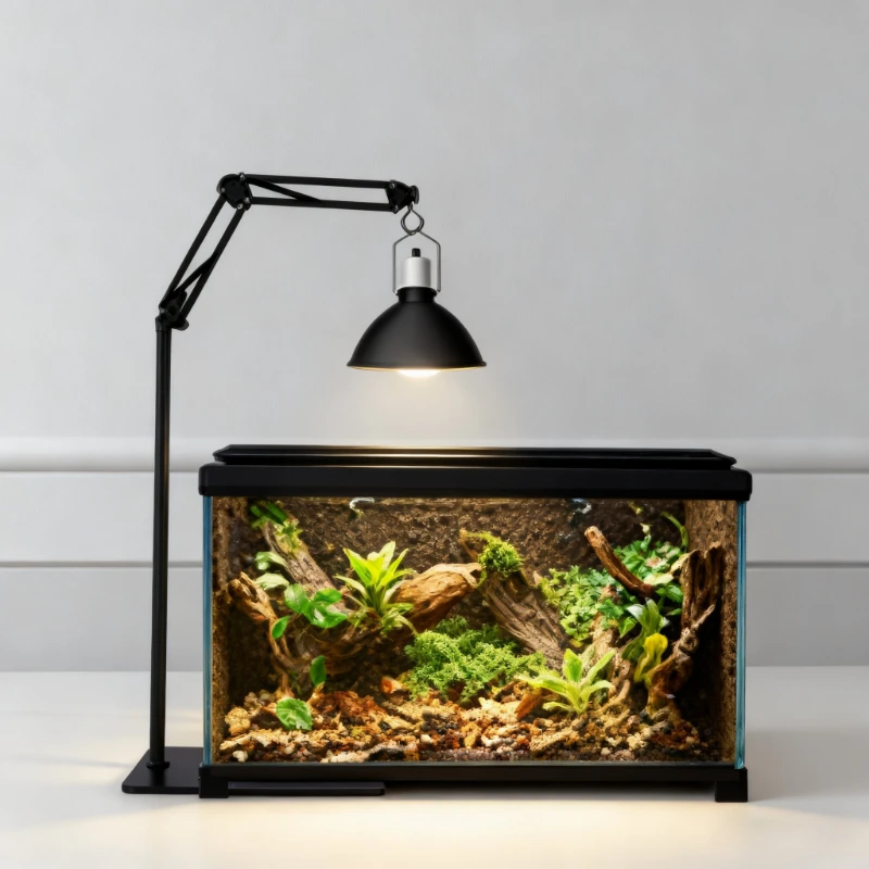 Reptile Habitat Lighting Terrarium Floor Light Stand Adjustable Heating Lamp Stand Gecko Lizard Terrariums Lighting Accessories