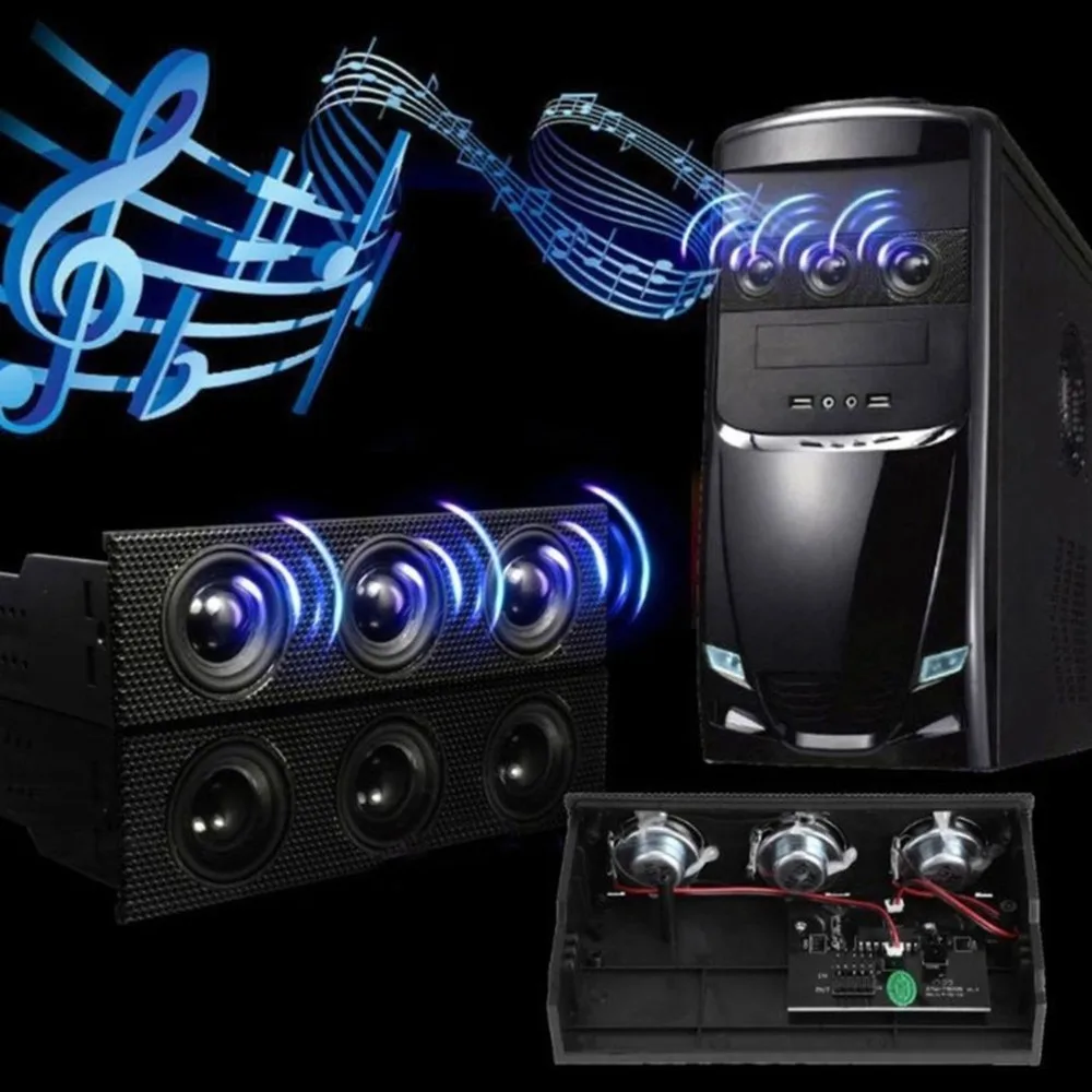 Front Panel Media Dashboard PC Front Panel Speaker Stereo Surround Computer for Case Built in Mic Loudspeaker Front, 1PC