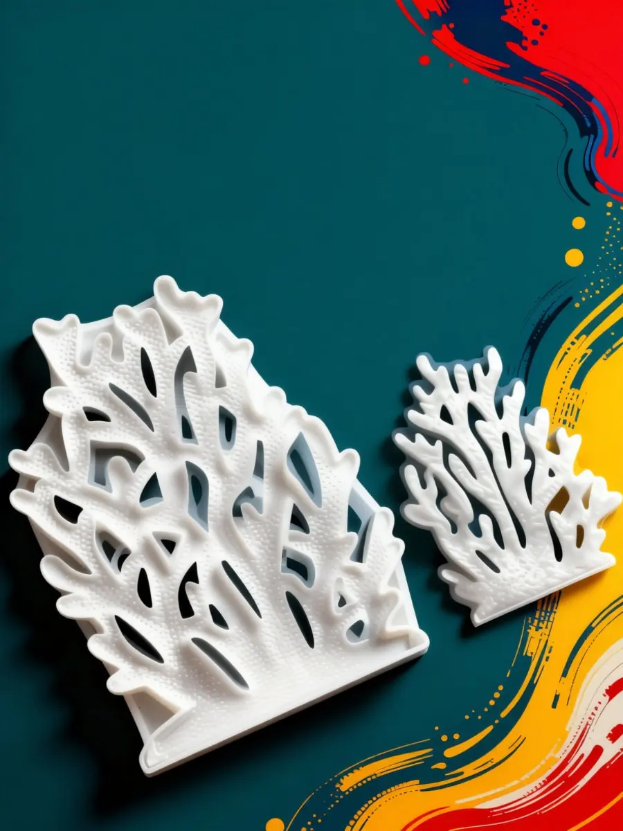 2Pcs Coral Tabletop Decors Mold Handmade Silicone Durable Flexible DIY Ornament Making Tool for Unique Crafts Decors Mold