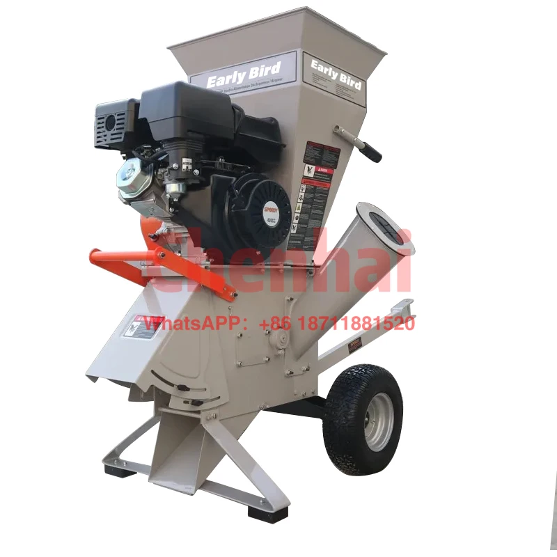 Branch crusher tracked garden shredder with electric  13ph wood chipper