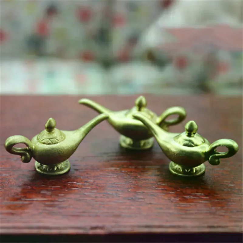 

Kids Gift Dollhouse Miniature Mini Gold Teapot Toy Model