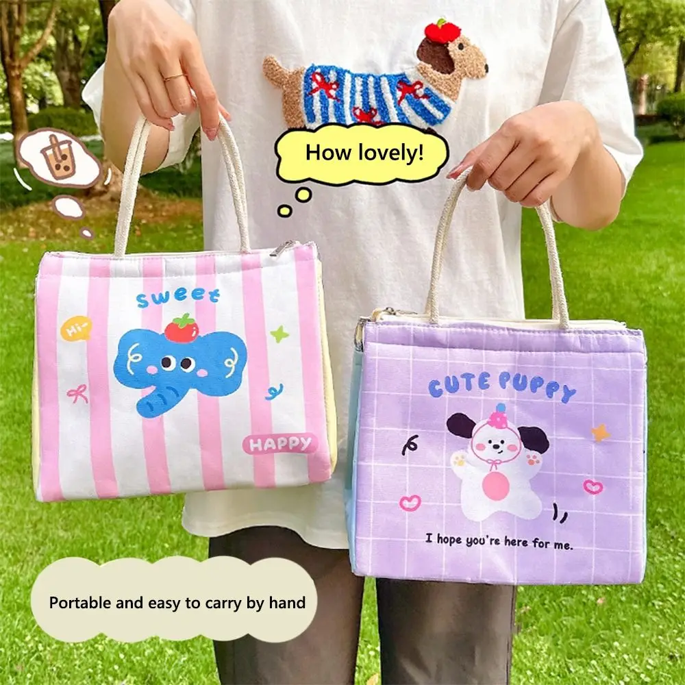 

Puppy Lunch Box Bag Thickened Insulated Lunch Pack Aluminum Foil Puppy Meal Handbag Lunch Storage Container Portable Lunch Bag