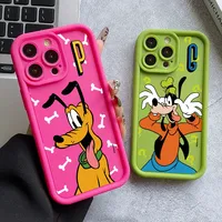Goofy Goof Pluto Phone Case for iPhone 16 15 14 Plus 13 12 Mini 11 Pro Max X Xs XR 8 7 Soft TPU Ladder Lens Protection Cover